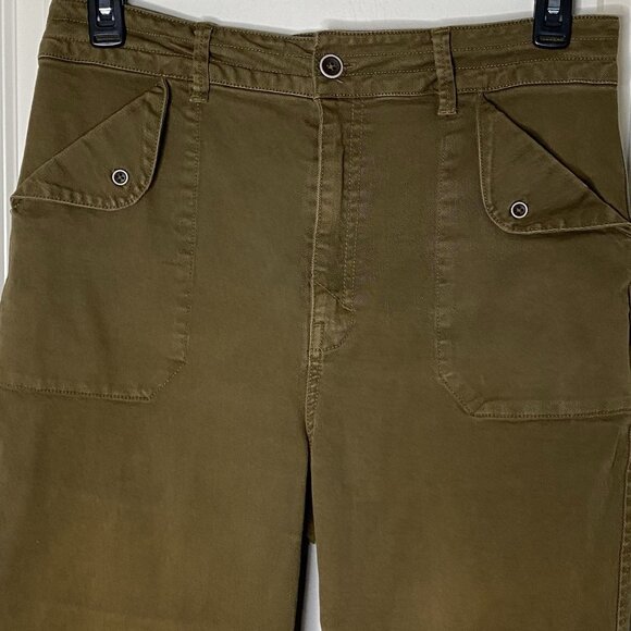 Anthropologie Unpublished Parker Pants 32 Olive Green High Rise Straight Leg - Picture 3 of 8